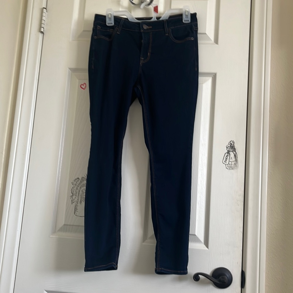 Dark blue super skinny jeans mid rise old navy size 6 short